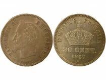 France Napol&eacute;on III - 20 Centimes Argent, Grand Module - 1867 A Paris