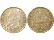 France Napol&eacute;on III - 20 Centimes Argent, Grand Module - 1868 A Paris