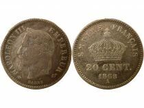France Napol&eacute;on III - 20 Centimes Argent, Grand Module - 1868 A Paris