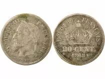 France Napoléon III - 20 Centimes Argent, Grand Module - 1868 BB Strasbourg