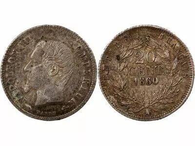 France Napol�on III - 20 Centimes Argent 1860 A Paris