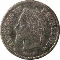 France Napoléon III - 20 Centimes Argent 1867 BB Strasbourg