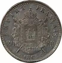 France Napoléon III - 20 Francs Platine 1865 A Paris - Faux D\'Epoque