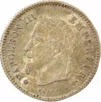 France Napoleon III - 20 Silver Centimes , Big Diameter - 1867 BB Strasbourg