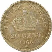 France Napoleon III - 20 Silver Centimes, Big Diameter - 1868 A Paris