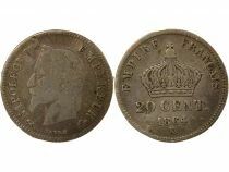 France Napoleon III - 20 Silver Centimes, Laureate, Small Diameter - 1864 K Bordeaux