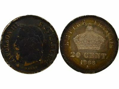 France Napoleon III - 20 Silver Centimes, Laureate Head - 1868 A Paris