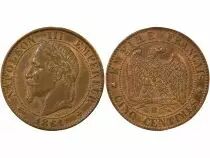 France Napoléon III - 5 Centimes, Tête laurée - 1861 BB Strasbourg