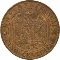 France Napoléon III - 5 Centimes, Tête laurée - 1861 BB Strasbourg