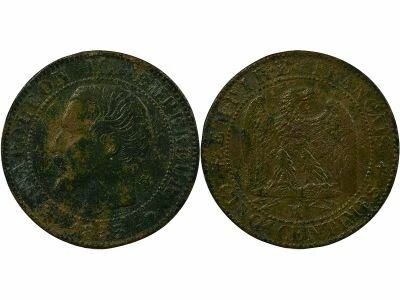 France Napol�on III - 5 Centimes, T�te nue  - 1855 MA Marseille