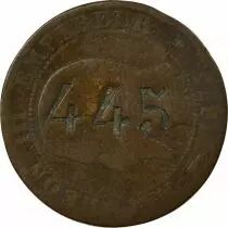 France Napoléon III - 5 Centimes 1855 Bb Strasbourg, Jeton 445