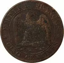 France Napoléon III - 5 Centimes 1855 W Lille - Ancre