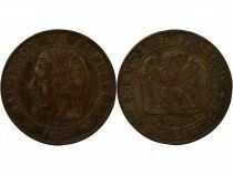 France Napoleon III - 5 Cents, Bare Head - 1854 D Lyon