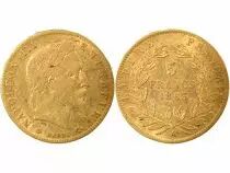 France Napoleon III - 5 Gold Francs, Laureate Head - 1863 A Paris