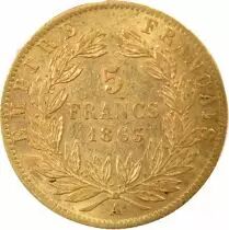 France Napoleon III - 5 Gold Francs, Laureate Head - 1863 A Paris