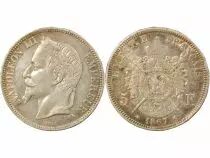 France Napoleon III - 5 Silver Francs, Laureate Head - 1867 A Paris