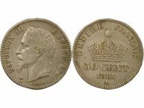 France Napol&eacute;on III - 50 Centimes Argent, T&ecirc;te Laur&eacute;e - 1865 A Paris