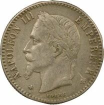 France Napol&eacute;on III - 50 Centimes Argent, T&ecirc;te Laur&eacute;e - 1865 A Paris
