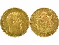 France Napol&eacute;on III - 50 Francs Or, T&ecirc;te nue - 1857 A Paris