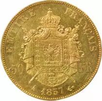 France Napol&eacute;on III - 50 Francs Or, T&ecirc;te nue - 1857 A Paris