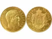 France Napol&eacute;on III - 50 Francs Or, T&ecirc;te nue - 1857 A Paris