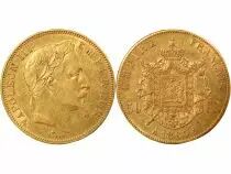 France Napoleon III - 50 Gold Francs, Laureate Head - 1864 A Paris
