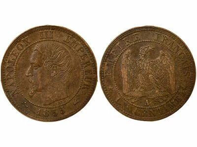 France Napoleon III - Centime, Bare Head - 1855 A Paris