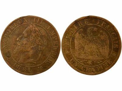 France Napoleon III - Centime, Laureate Head - 1861 K Bordeaux