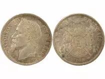 France Napol&eacute;on III - Franc Argent, T&ecirc;te Laur&eacute;e - 1866 A Paris