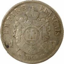 France Napol&eacute;on III - Franc Argent, T&ecirc;te Laur&eacute;e - 1866 K Bordeaux