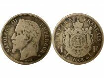 France Napol&eacute;on III - Franc Argent, T&ecirc;te Laur&eacute;e - 1866 Petit BB Strasbourg