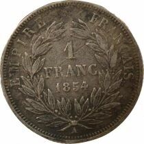 France Napoleon III - Silver Franc, Bare Head - 1854 A Paris