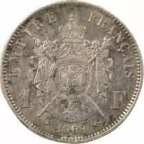 France Napoleon III - Silver Franc, Laureate Head- 1869 A Paris