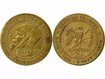 France Napoleon III, Defeat of Sedan - Bronze Token - 1870