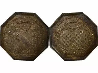 France Nobility of Brittany, Ren� Fran�ois of Menou ? Silver Octogonal Token
