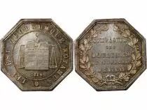 France Notaires, Amiens  Jeton Argent Poinçon Corne (Après 1879)