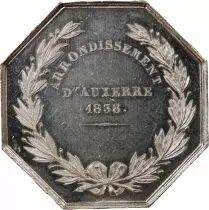 France Notaires, Auxerre  Jeton Argent Poinçon Abeille (1860-1879)
