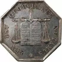 France Notaires, Château-Thierry  Jeton Argent Poinçon Lampe (1832-1841)