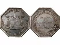 France Notaires, Château-Thierry  Jeton Argent Poinçon Lampe (1832-1841)