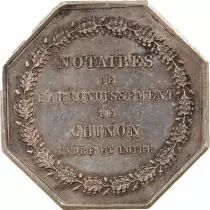France Notaires, Chinon  Jeton Argent Poinçon Corne (Après 1879)