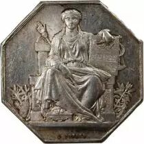 France Notaires, La Rochelle  Jeton Argent Poinçon Corne (Après 1879)