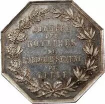 France Notaires, Lille  Jeton Argent Poinçon Corne (Après 1879)