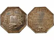 France Notaires, Mantes  Jeton Argent Poinçon Corne (Après 1879)