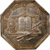 France Notaires, Mantes  Jeton Argent Poinçon Corne (Après 1879)