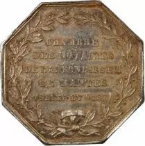 France Notaires, Mantes  Jeton Argent Poinçon Corne (Après 1879)