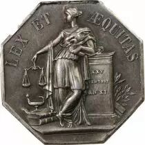 France Notaires, Nord  Jeton Argent Poinçon Corne (Après 1879)