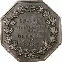 France Notaires, Nord  Jeton Argent Poinçon Corne (Après 1879)