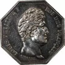 France Notaires, Paris, Louis-Philippe Ier  Jeton Argent Poinçon Lampe (1832-1841)