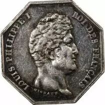 France Notaires, Paris, Louis-Philippe Ier  Jeton Argent Poinçon Lampe (1832-1841)