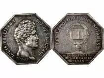 France Notaires, Paris, Louis-Philippe Ier  Jeton Argent Poinçon Lampe (1832-1841)